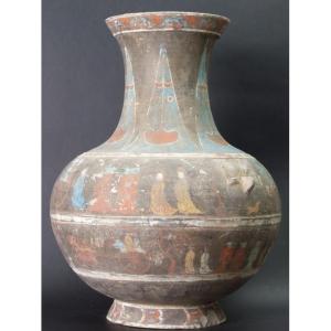 Antique Vase, Ceramic, China, 400-200 Bc. Warring States Period/han Dynasty