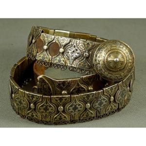 Caucasian Belt, Silver, Niello, Russia, 1881