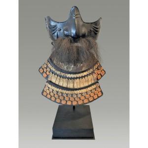 Samurai Mempo Sign Yoshikazu - Japan, Edo Period, XVIIIth