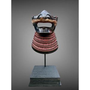 Half Samurai Mempo Mask - Edo Period (1603-1868).