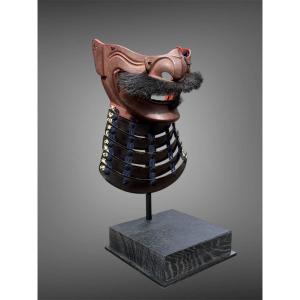Mempo Samurai Half Mask - Edo Period (1603-1868).