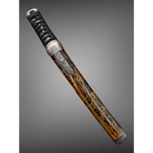 Samurai Tanto, Silver Mount And Lacquered Soy - Edo Period (1603-1868).