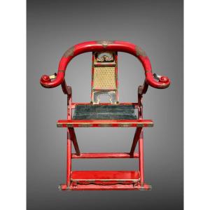 Temple Folding Armchair - Meiji Period (1868-1912).