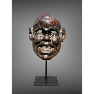 Lacquered Papier-mâché Noh Theater Mask - Edo Period (1603-1868).