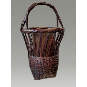 Japanese Basket Signed For Ikebana End XIX Eme Century