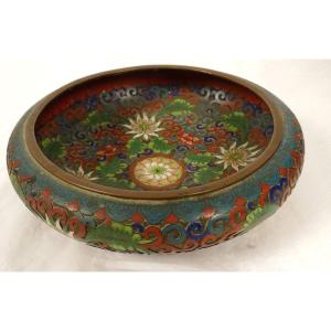 Bronze Cup Cloisonne Enamel Flowers Foliage China Early 20th Century