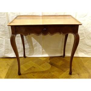 Louis XV Cabaret Table Solid Mahogany Tray Gorge Curved Legs Eighteenth Century