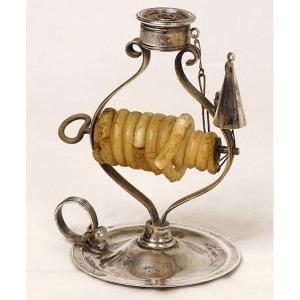 Hand Candlestick Candelabra Sterling Silver 915 Spain Goldsmith F. Valenti XIXth