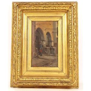 Hsc Table Soldier Infantry French Army Golden Stuccoed Frame Late Nineteenth