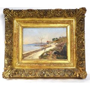 Hsp Table Landscape Seaside Mediterranean South France Italy Golden Frame Nineteenth