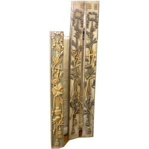 Pieces Of Woodwork Decoration Altarpiece Golden Painted Wood Chalice Monstrance 18th