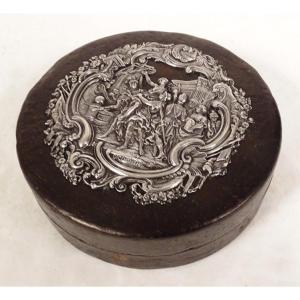 Round Boiled Cardboard Box Sterling Silver Abduction Of Sabines Cochin Nineteenth