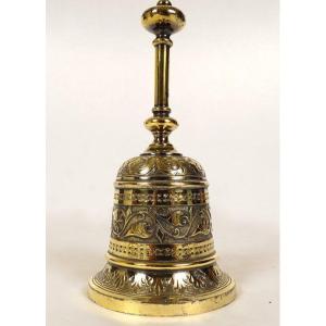 Bell Table Bell Silver Vermilion Flowers Foliage 221gr Nineteenth