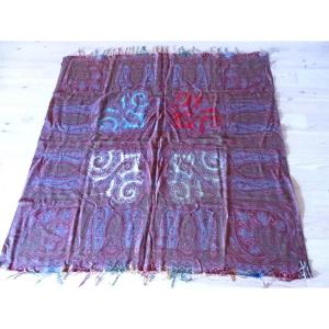 Large Old Cashmere Shawl Decoration Flowers Palms Boteh Late Nineteenth