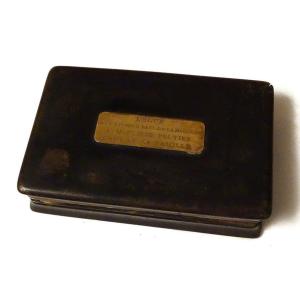 Gold Leaf Lined Horn Box Count Paul De La Moussaye Brittany 19th Century