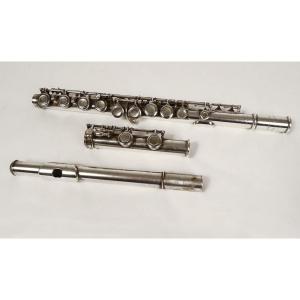 American Metal Transverse Flute Christensen & Co Boston Usa 20th Century Case