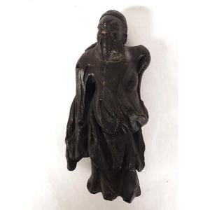 Terracotta Sculpture Deity San XIng Good Fortune China Signed XVIIIth