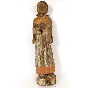 Polychrome Wooden Statue St-yves De Kermartin Brittany Haute Epoque Late 16th Century