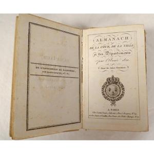 Almanac Of La Cour City Departments Year 1821 Paris Janet Cotelle 19th