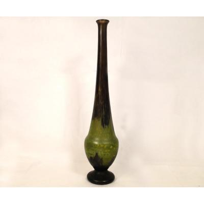Large Vase Daum Nancy Glass Paste 66 Cm Art Nouveau XIXth