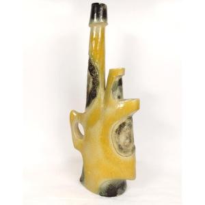 Candle Holder Lamp Ceramic Sculpture Roland Tostivint Brittany Vintage 20th