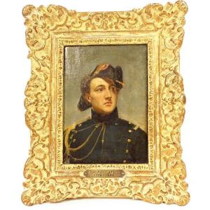 Hst Painting Portrait Jérôme-martin Langlois Midshipman Marine Uniform 19th