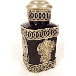 German Sterling Silver Bottle Hanau Venus Shell Swan Vase Late 19th Century