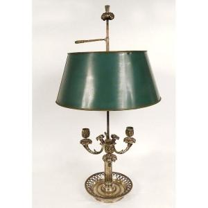 Hot Water Bottle Lamp 3 Lights Silver Bronze Rams Heads Goats Palmettes 19th Century