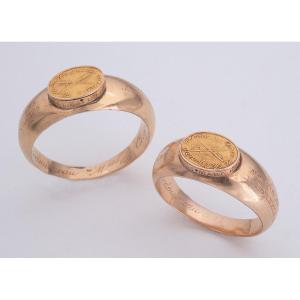 2 Rings Loyalty Rings Royal Cause Viscount Hardouineau 18k Gold 1815
