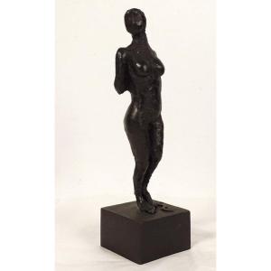 Bronze Sculpture Naked Woman Bow Archer Paul Guiramand Paris School 20th Century