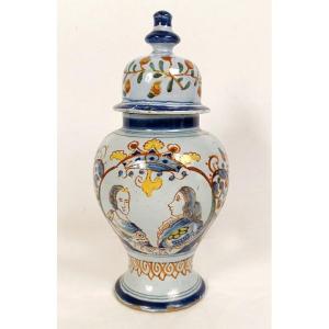 Covered Pot Delft Earthenware Portrait William Orange Princess Bird 1773