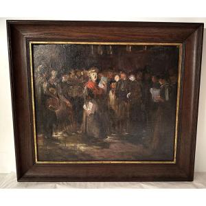 Hst Painting Woman Singer Popular Operetta Marseille Marc Cab 20th Century