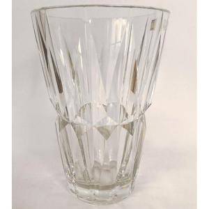 Saint-louis Cut Crystal Vase France Camaret Model 20th Century