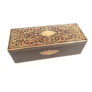 Glove Box Boulle Marquetry Gilded Brass Blackened Wood Napoleon III 19th Century