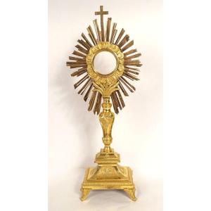 Monstrance Monstrance Gilt Bronze Bunches Grapes Ears Wheat 19th Century