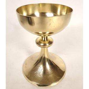 Chalice Paten Agent Vermeil Minerva Henri Nesme Cross Case Pb 592gr 20th Century