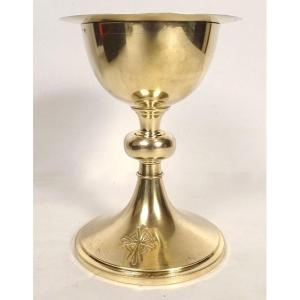 Chalice Paten Agent Vermeil Minerva Henri Nesme Cross Case Pb 409gr 20th Century