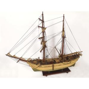 Model Boat Sailing Ship Two-masted Catalan Schooner Pailebot Marco End Of 19th Century