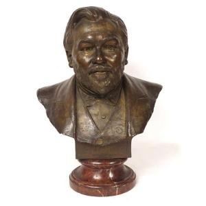 Sculpture Bust Bronze Victor Portevin Reims Chavalliaud Bingen Founder 19th