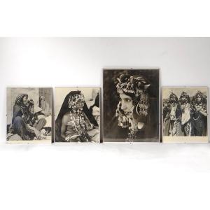 4 Photographs Jean Besancenot Africa Morocco Costumes Children's Finery 20th Century
