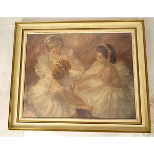 Hsp Painting John Strevens Ballerinas Young Dancers Ballet Girls 20th Century