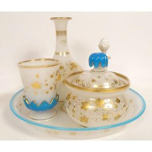 Night Service Required Opaline Toilet Gilt Carafe Napoleon III 19th