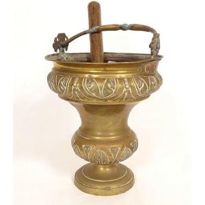 Asperoir Bucket To Bless Bronze Brass Church Sprinkler 18th Century