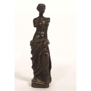 Small Bronze Sculpture Statuette Of Venus De Milo, Antique, Late 19th Century