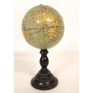 Small Miniature Globe, World Map, Nk Publishers Paris, 13cm, Early 20th Century