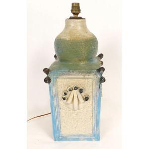 Vintage 20th-century Ceramic Sculpture Lamp Base By Roland Tostivint, Brittany