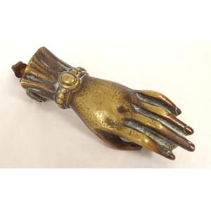 Antique Bronze Hand-painted Door Knocker, 19th Century Decoration