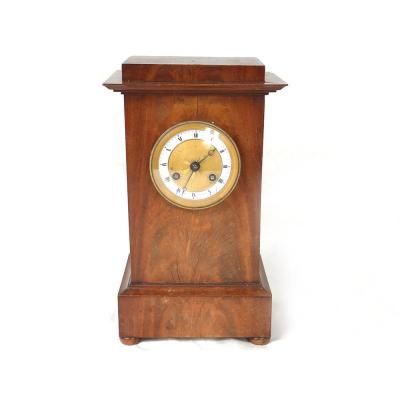 Pendulum Borne Mahogany Bronze Dore Paris First Empire XIX