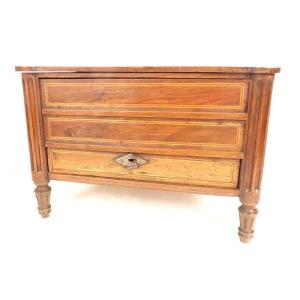 Miniature Walnut Jewelry Box With Columns, Late 18th Century