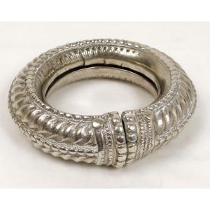 Solid Silver Bracelet From Morocco, Maghreb, Sahara, Amazigh Culture, 19th Century